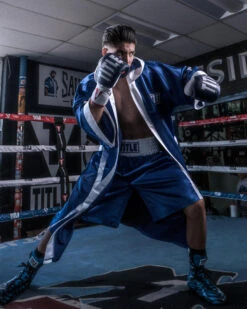 TITLE Boxing Pro Full Length Boxing Robe -Top Boxing Store tsrfl2 blwh