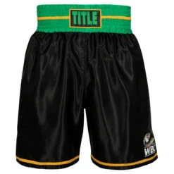 WBC By TITLE Boxing Professional Boxing Trunks -Top Boxing Store wbcbt bk gn 2