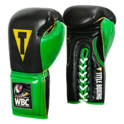 WBC By TITLE Boxing Sparring Gloves -Top Boxing Store wbcsg bk gn 02