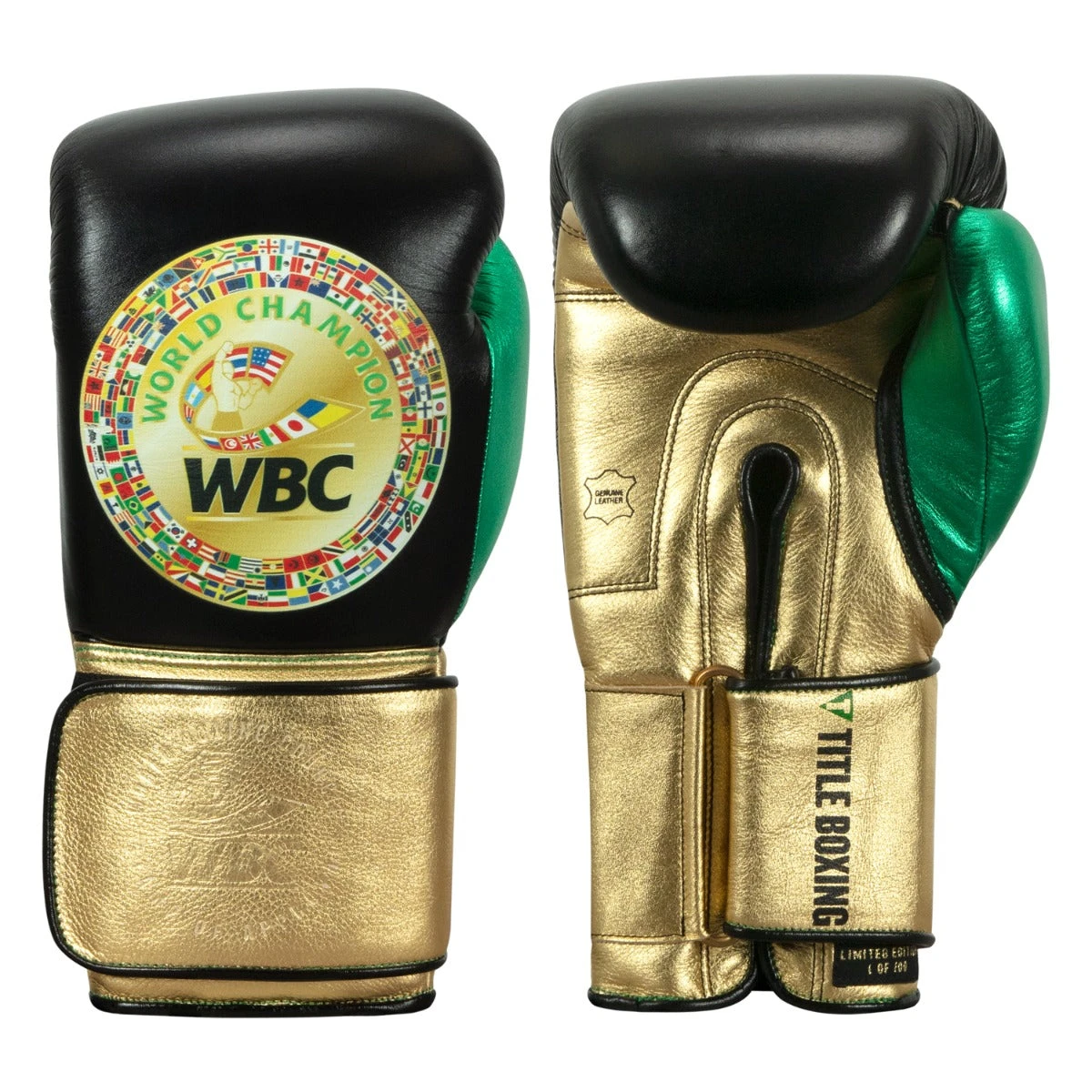 WBC By TITLE Boxing Green Belt Bag Gloves 1 WBC By TITLE Boxing Green Belt Bag Gloves
