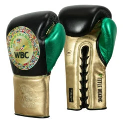 WBC By TITLE Boxing Green Belt Sparring Gloves -Top Boxing Store wgbsg bk gd gn 2 1