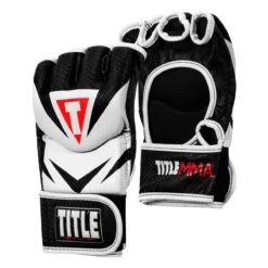 TITLE MMA Command Pro Fight Gloves -Top Boxing Store xmcpfg bk wh 002