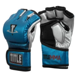 TITLE MMA Menace Metallic Training Gloves -Top Boxing Store xmmtg bl sv 002